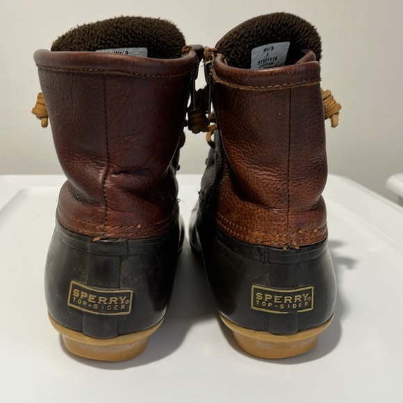 Sperry Women's Saltwater Duck Rubber Boots Size 9 Brown Black Top-Sider Rain - Picture 6 of 16